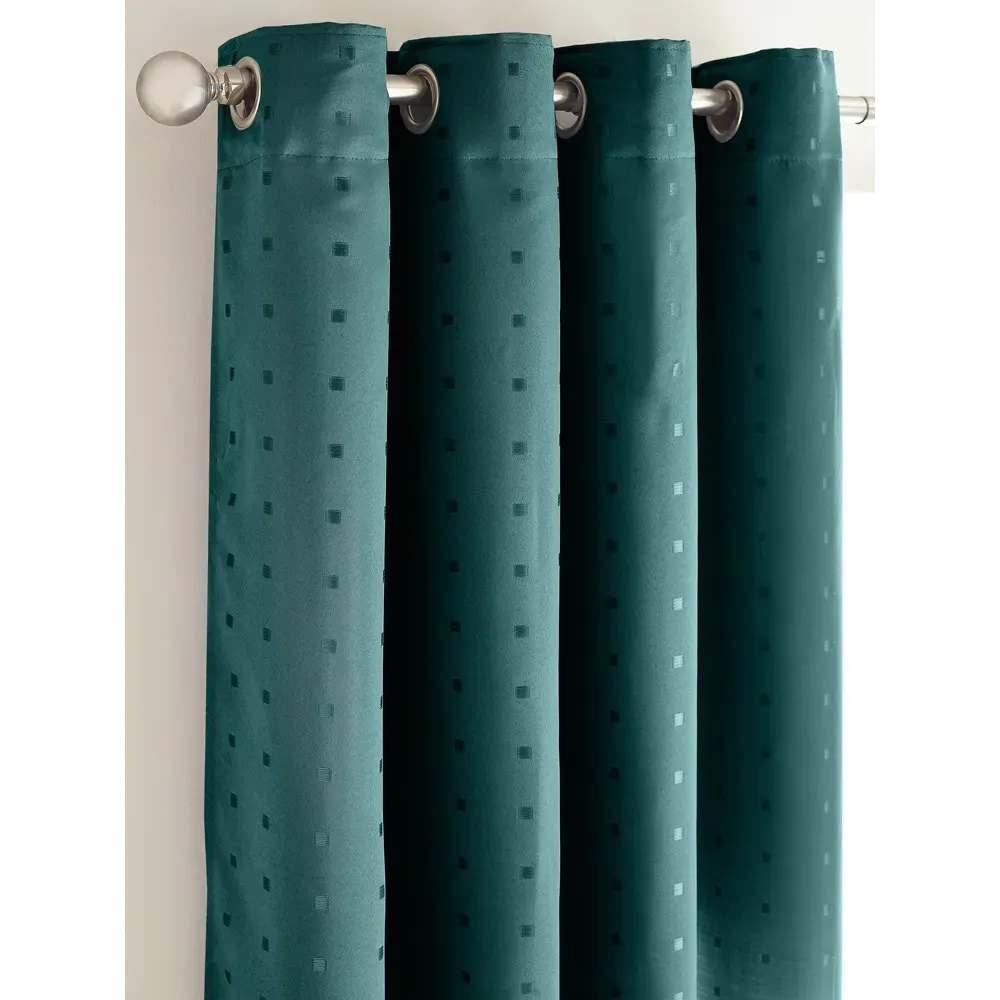 Madison Ring Top Curtain - Teal, Polyester