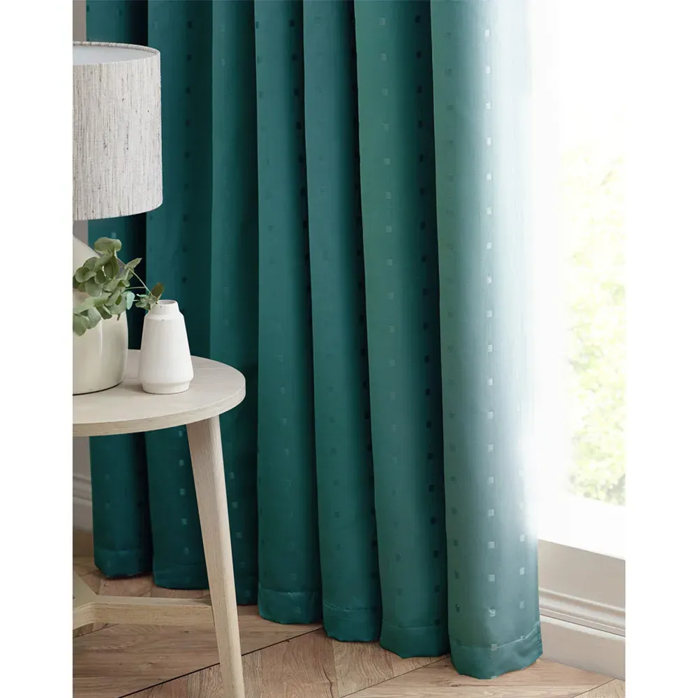 Madison Ring Top Curtain - Teal, Polyester