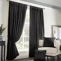 Madison Taped Top Curtains - Black