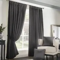 Madison Taped Top Curtains - Charcoal