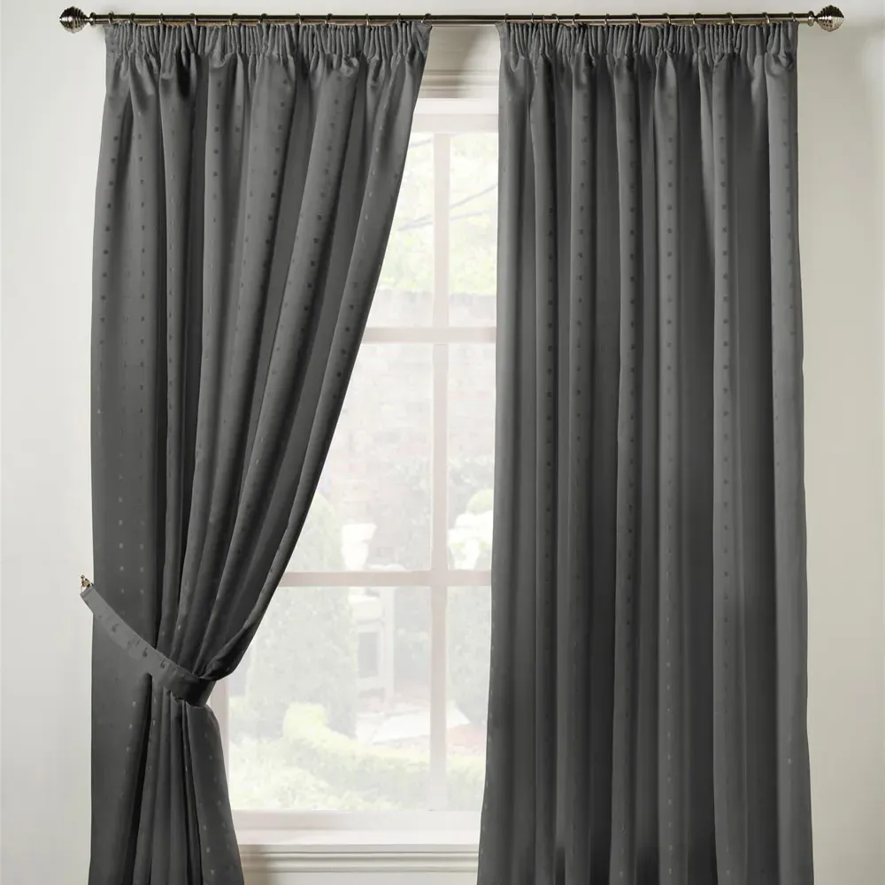 Madison Taped Top Curtains - Charcoal