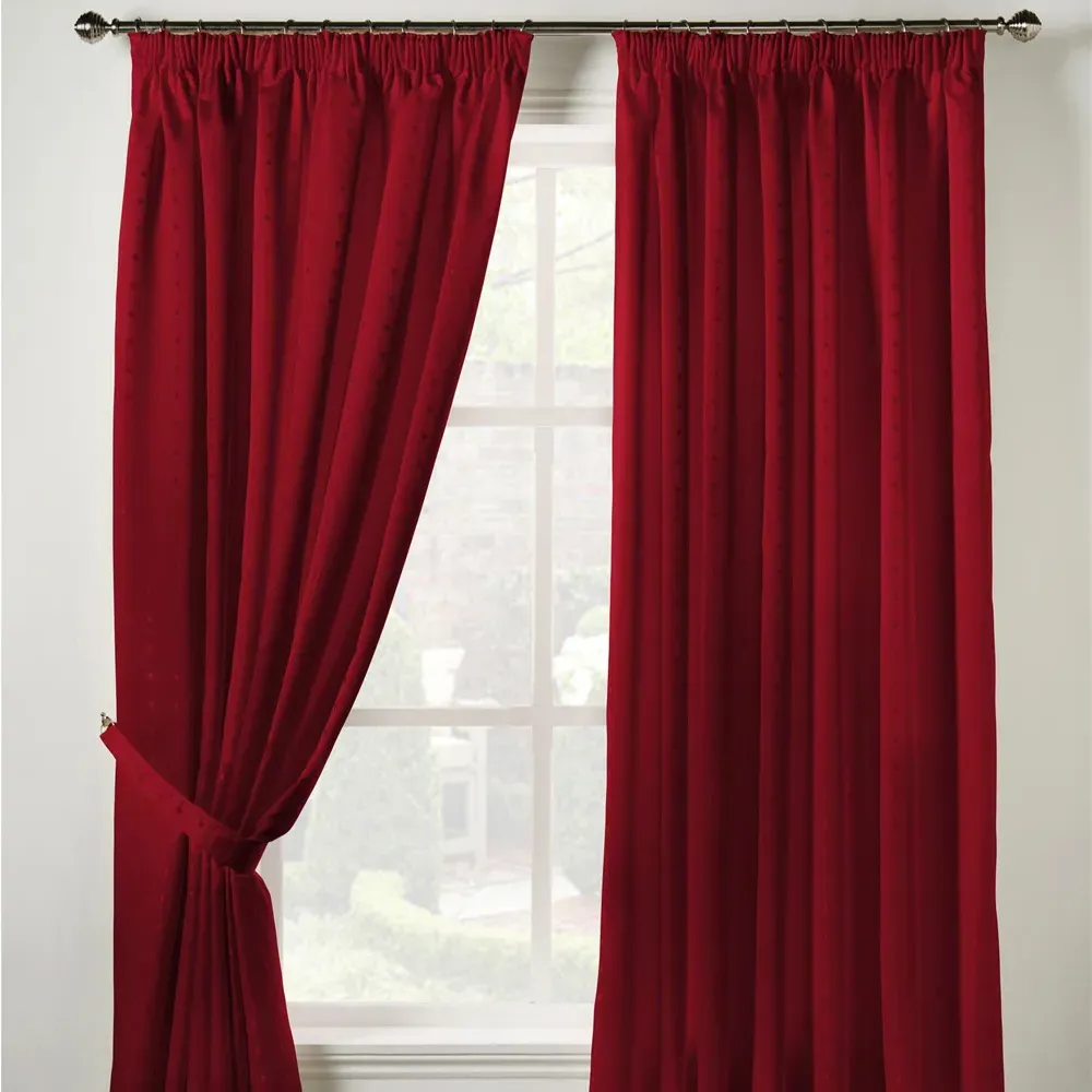 Madison Taped Top Curtains - Red