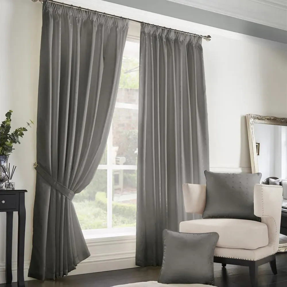 Madison Taped Top Curtains - Silver