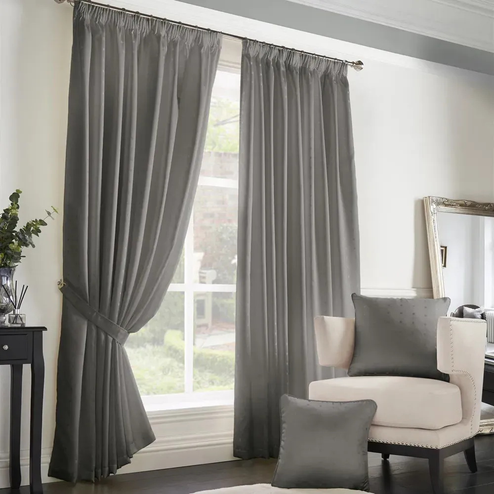 Madison Taped Top Curtains - Silver
