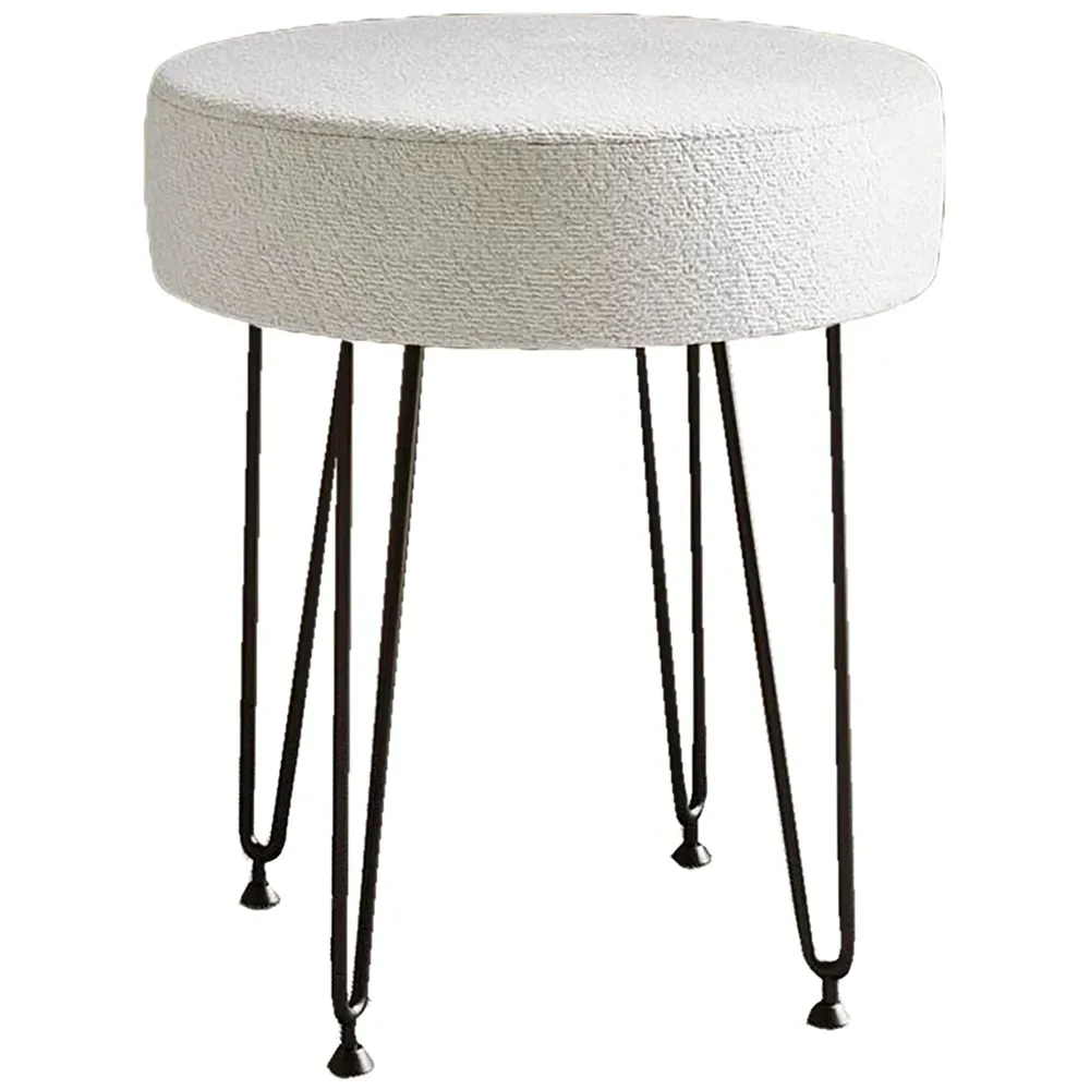 CARME Home Stool - Ivory, Bouclé