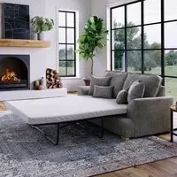 City 2-Seater Fabric Sofa Bed - Grey, Chenille