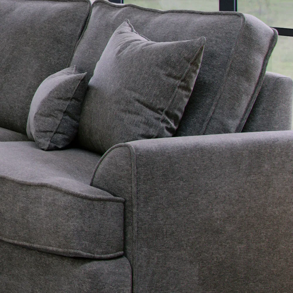 City 2-Seater Fabric Sofa - Grey, Chenille