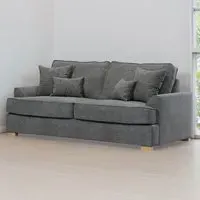 City 3-Seater Fabric Sofa - Grey, Chenille