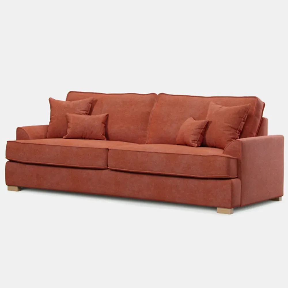 City 4-Seater Fabric Sofa - Pink, Chenille