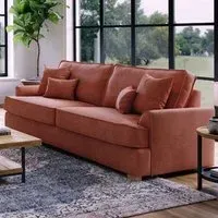 City 4-Seater Fabric Sofa - Pink, Chenille