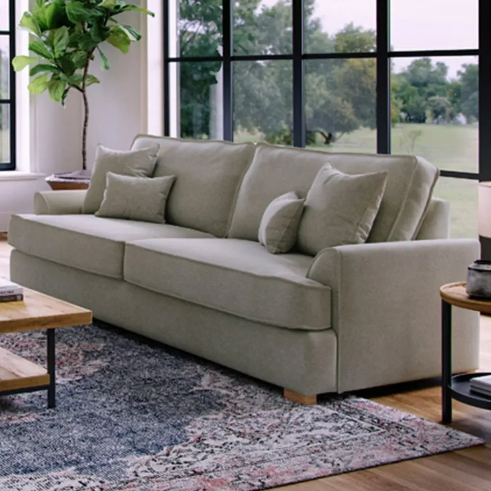 City 4-Seater Sofa - Stone, Chenille