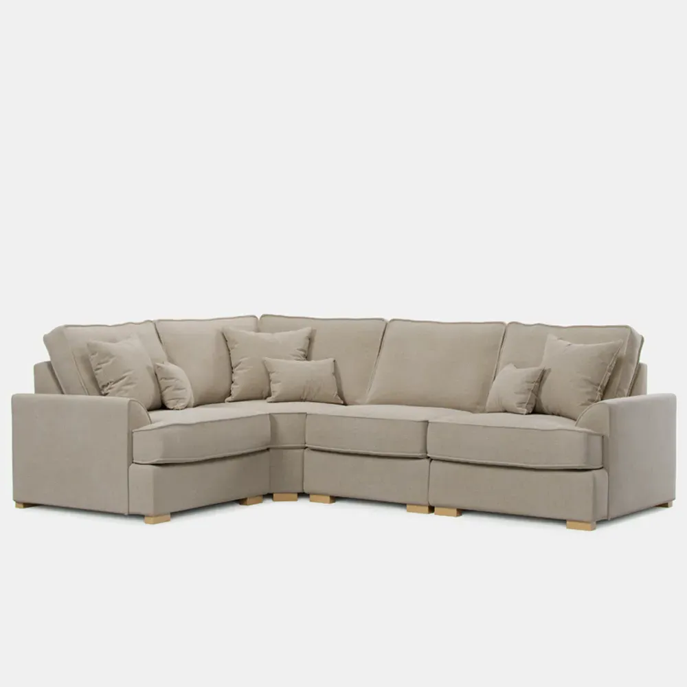 City 5-Seater Left Hand Corner Sofa - Beige, Chenille