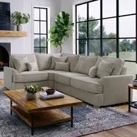 City 5-Seater Left Hand Corner Sofa - Beige, Chenille