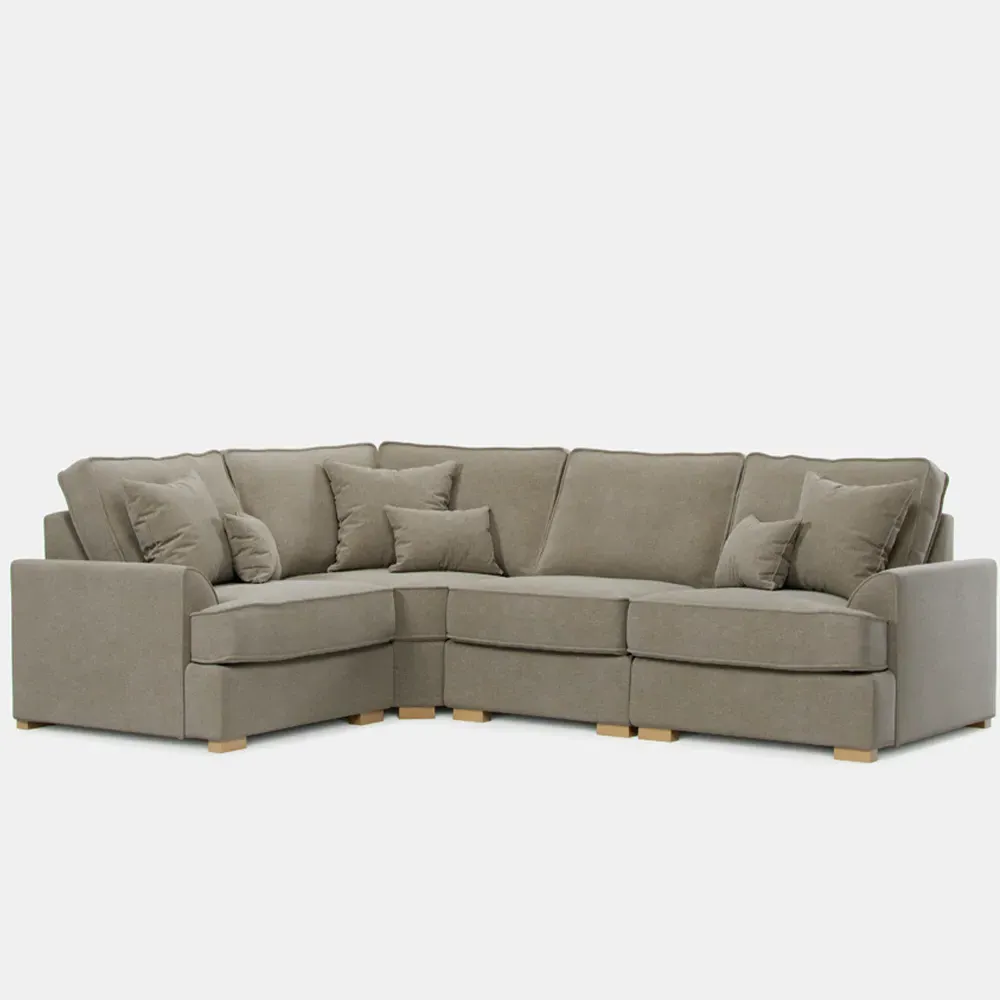 City 5-Seater Left Hand Corner Sofa - Brown, Chenille