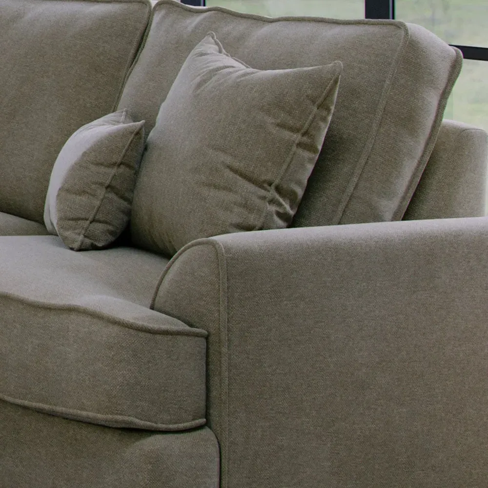 City 5-Seater Left Hand Corner Sofa - Brown, Chenille