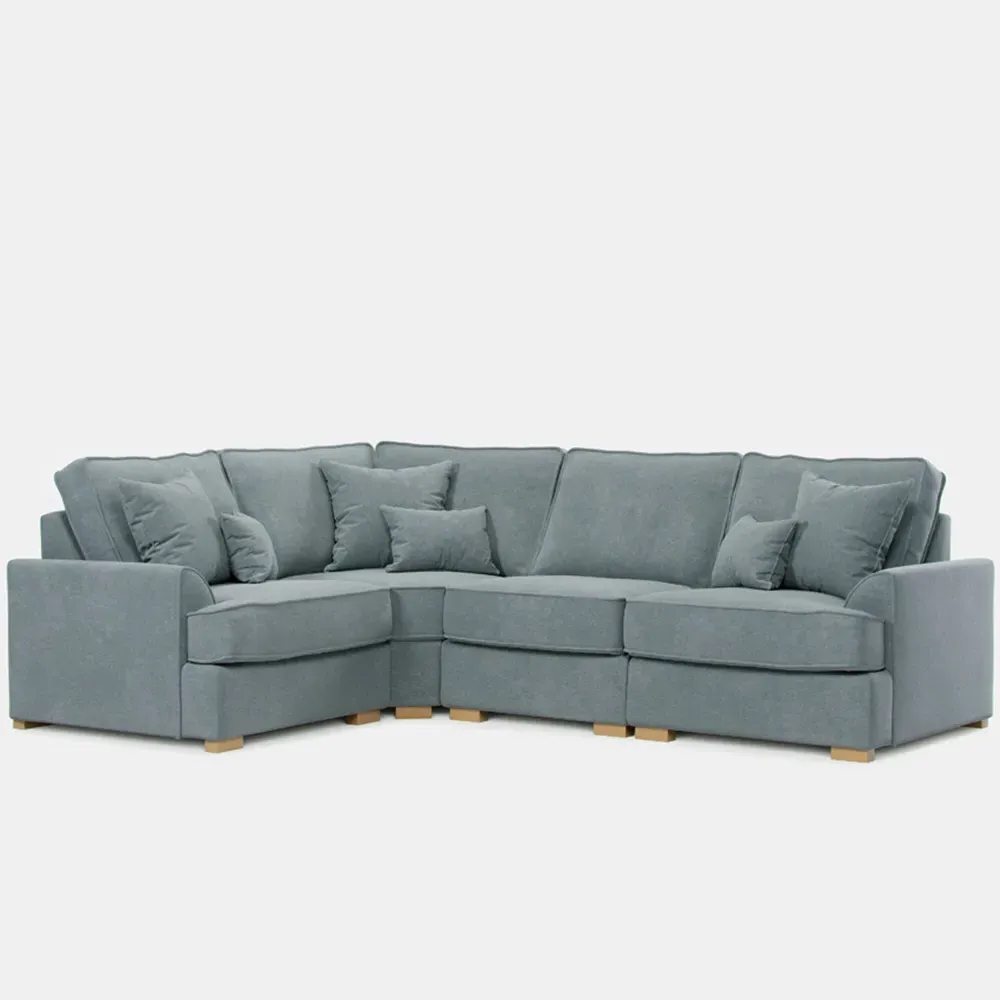 City 5-Seater Left Hand Corner Sofa - Grey, Chenille