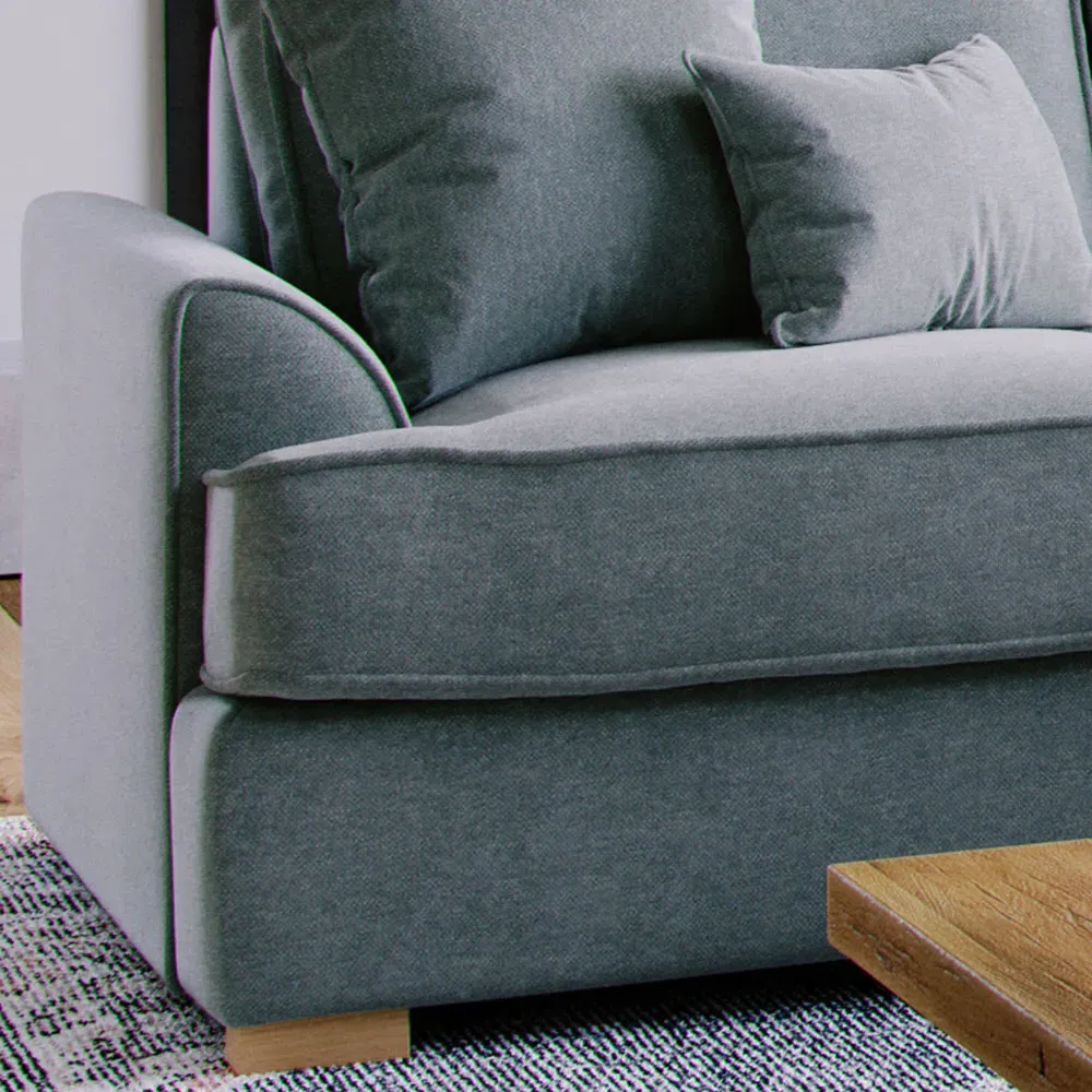 City 5-Seater Left Hand Corner Sofa - Grey, Chenille