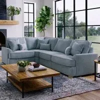 City 5-Seater Left Hand Corner Sofa - Grey, Chenille