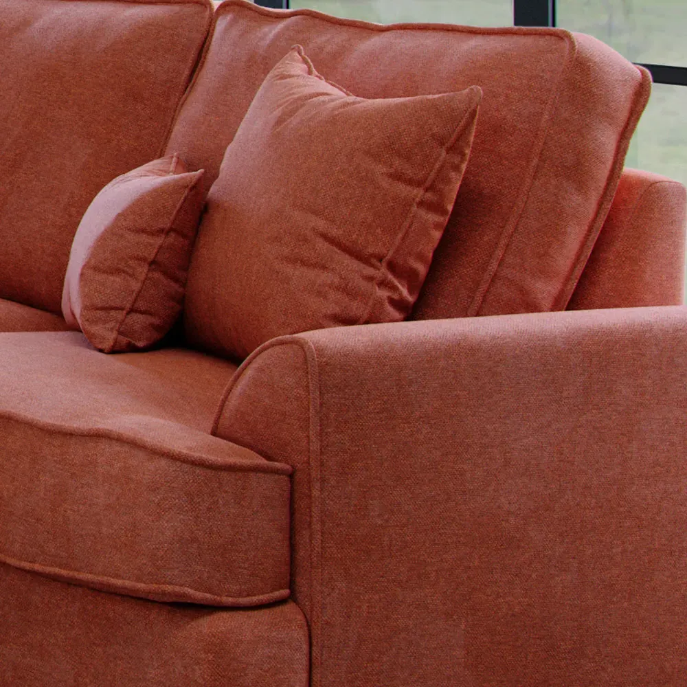 City 5-Seater Left Hand Corner Sofa - Pink, Chenille