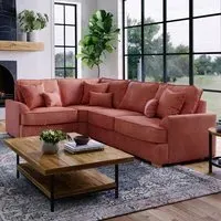 City 5-Seater Left Hand Corner Sofa - Pink, Chenille