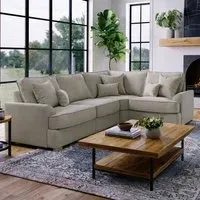 City 5-Seater Right Hand Corner Sofa - Beige, Chenille