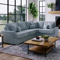 City 5-Seater Right Hand Corner Sofa - Blue, Chenille