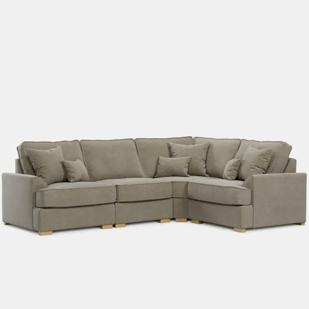City 5-Seater Right Hand Corner Sofa - Brown, Chenille