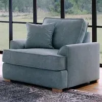 City Fine Blue Fabric Armchair - Grey, Chenille