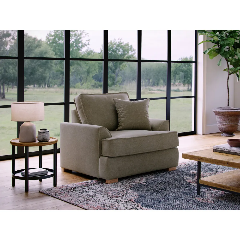 City Fossil Fabric Armchair - Brown, Chenille