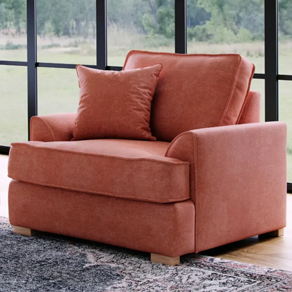 City Ruby Fabric Armchair - Pink, Chenille