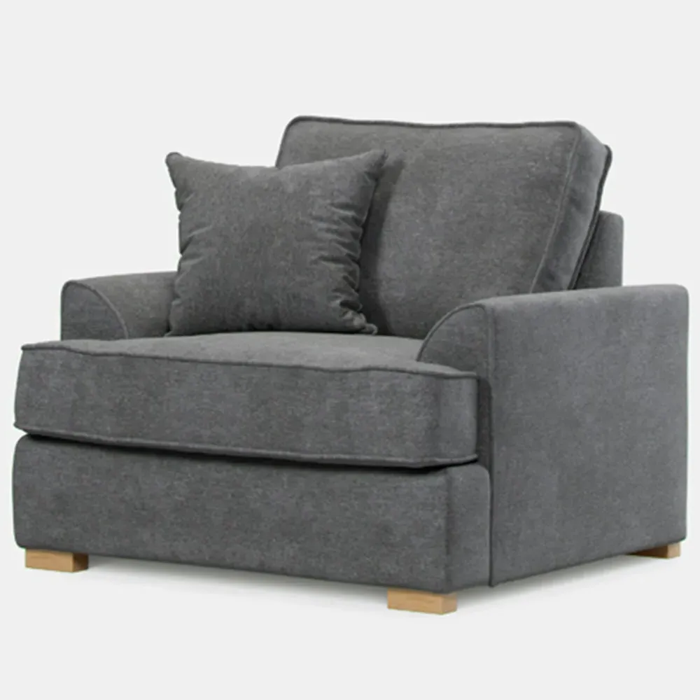 City Steel Fabric Armchair - Grey