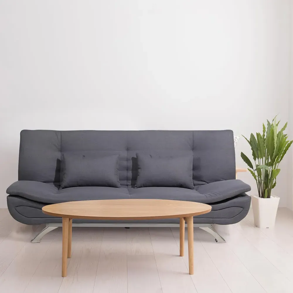 3-Seater Recliner Sofa Bed - Grey, Linen