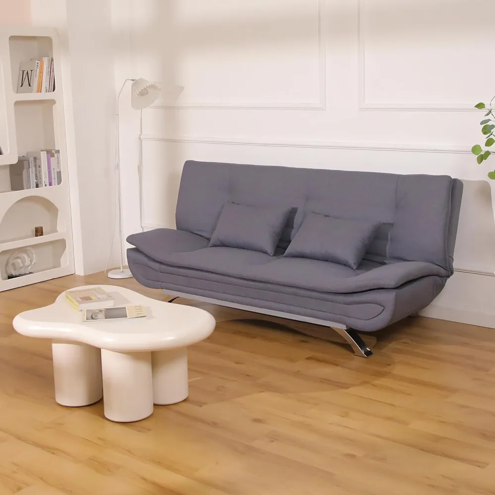 3-Seater Recliner Sofa Bed - Grey, Linen