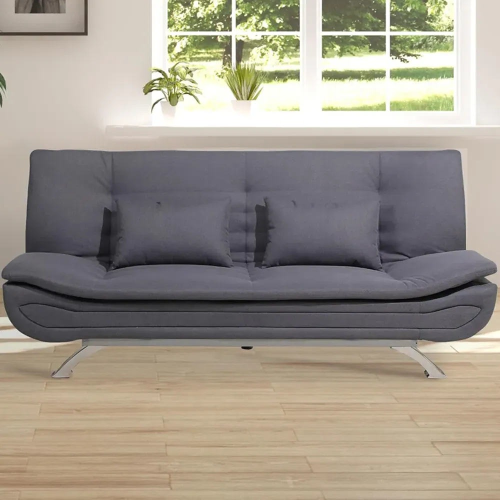 3-Seater Recliner Sofa Bed - Grey, Linen