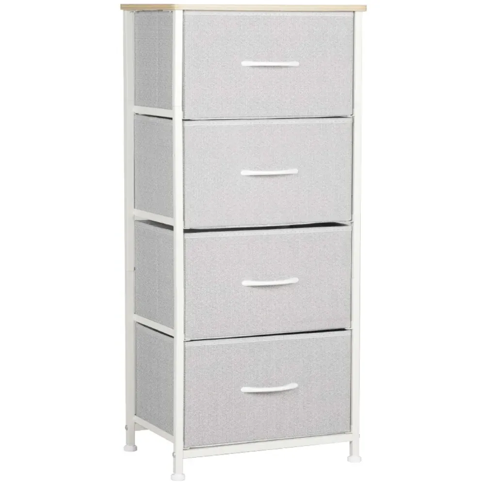4 Drawer Chest of Drawers - White, Steel