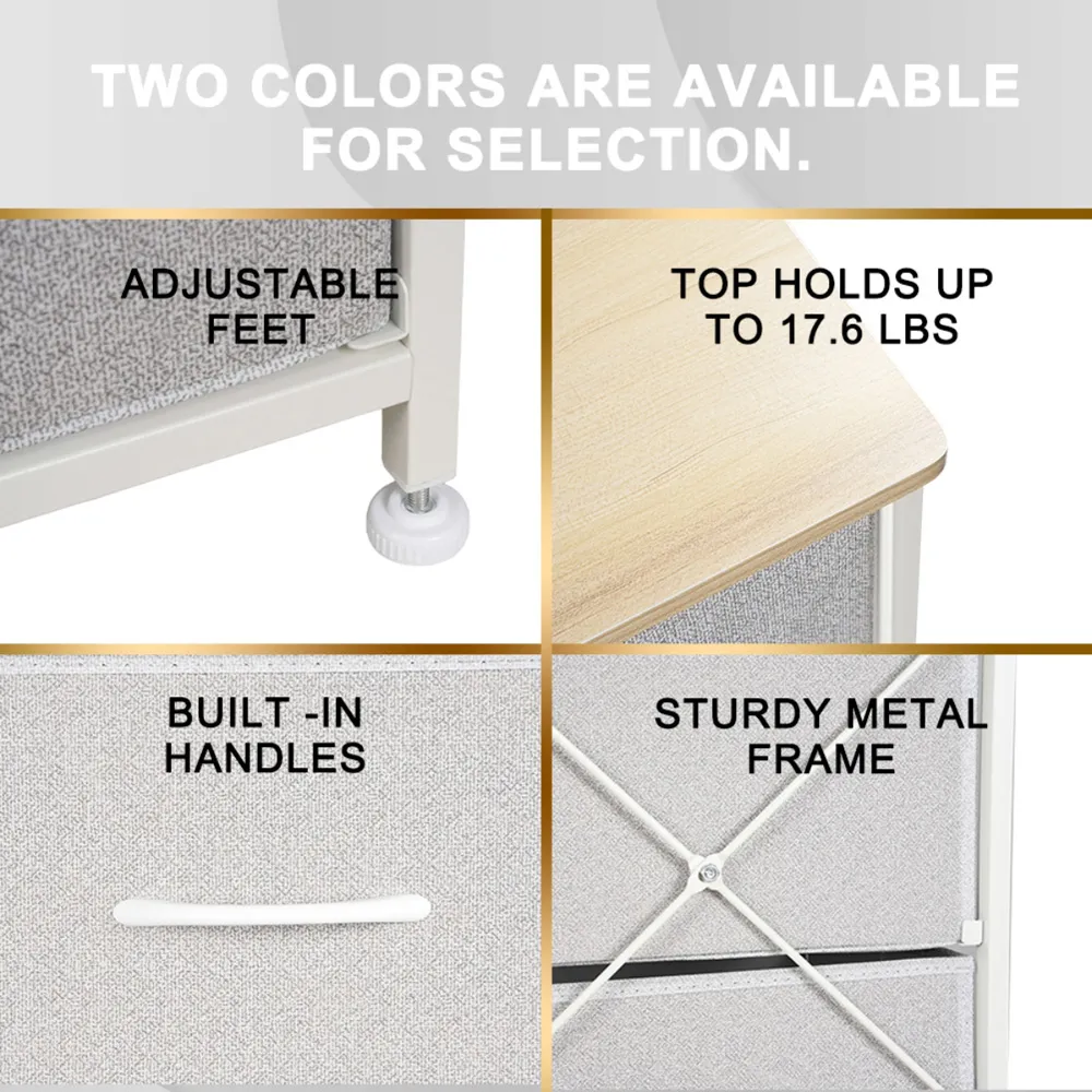 4 Drawer Chest of Drawers - White, Steel