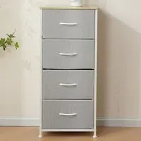 4 Drawer Chest of Drawers - White, Steel
