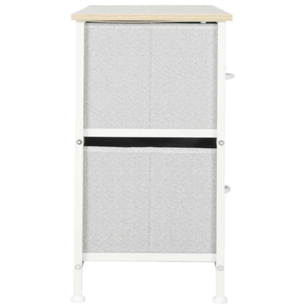 5 Drawer Chest of Drawers with Wood Top - White, Steel