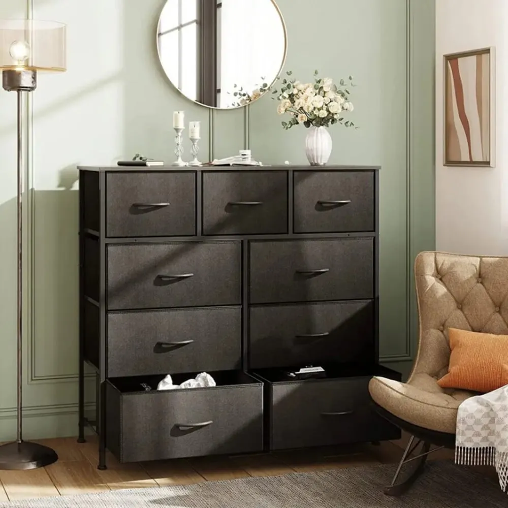 9 Drawer Chest of Drawers - Grey