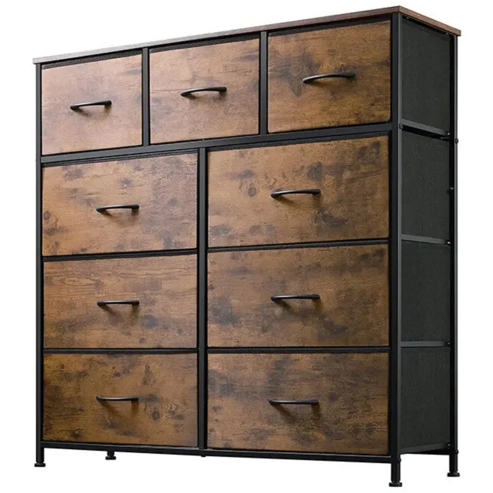 9 Drawer Chest of Drawers - Vintage Brown
