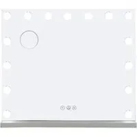 Alivio Hollywood Vanity Mirror with 15 LED Bulbs - White