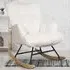 Alivio Rocking Chair - White, Teddy Fabric