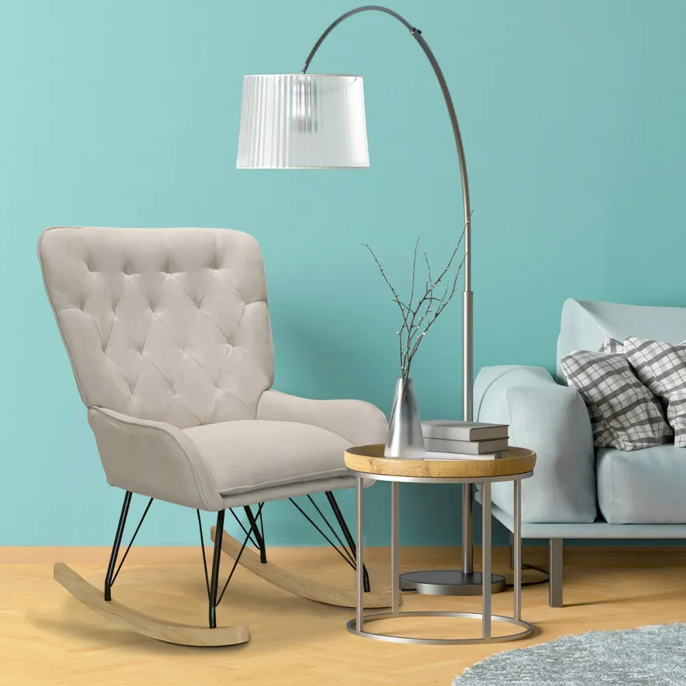 Velvet Rocking Chair - White