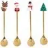 4 Piece Christmas Spoons with Pendant Set - Gold
