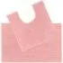 2 Piece Chenille Bath Mat and Pedestal Set - Pink