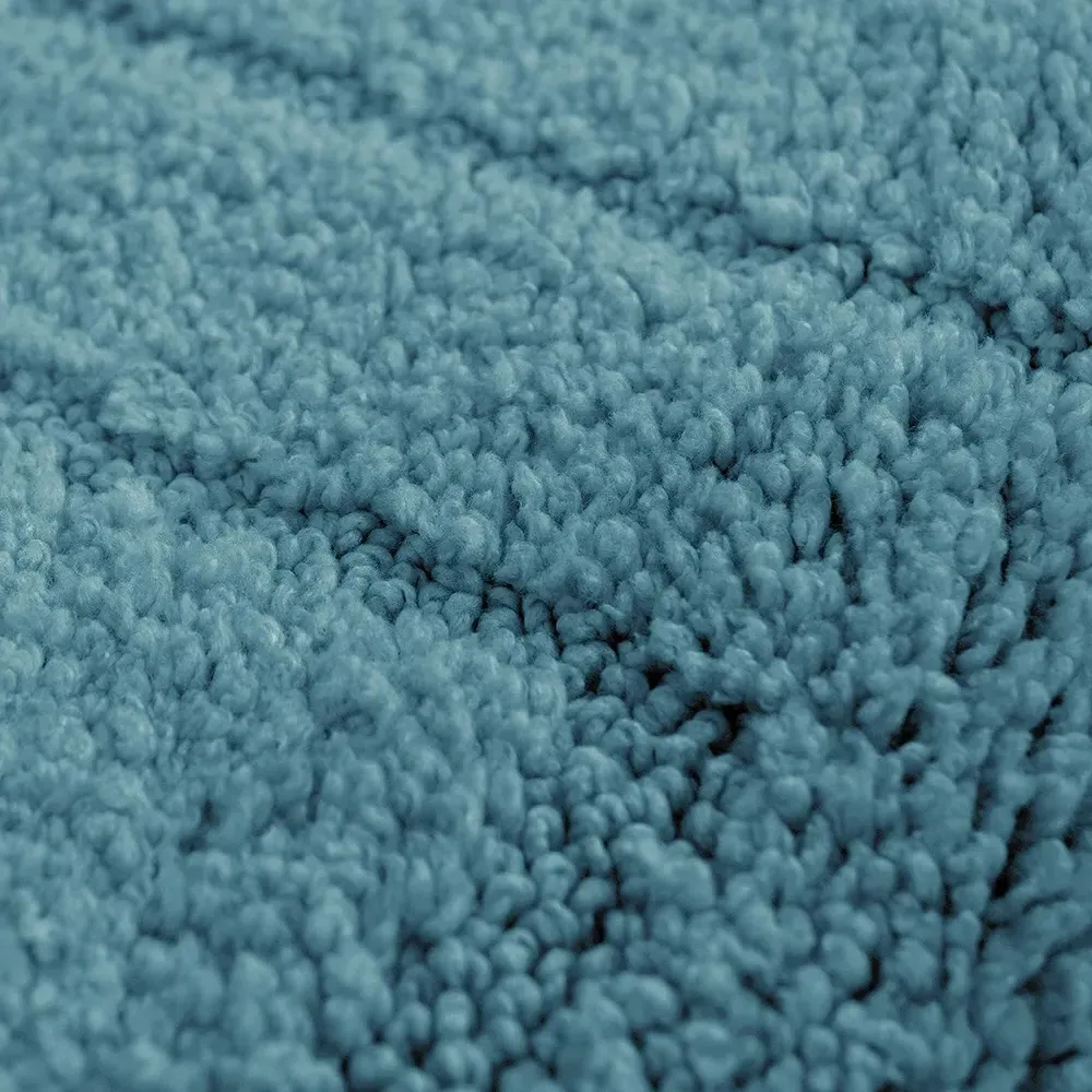 2 Piece Non Slip Bath and Pedestal Mat Set - Teal, Microfibre