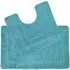 2 Piece Non Slip Bath and Pedestal Mat Set - Teal, Microfibre