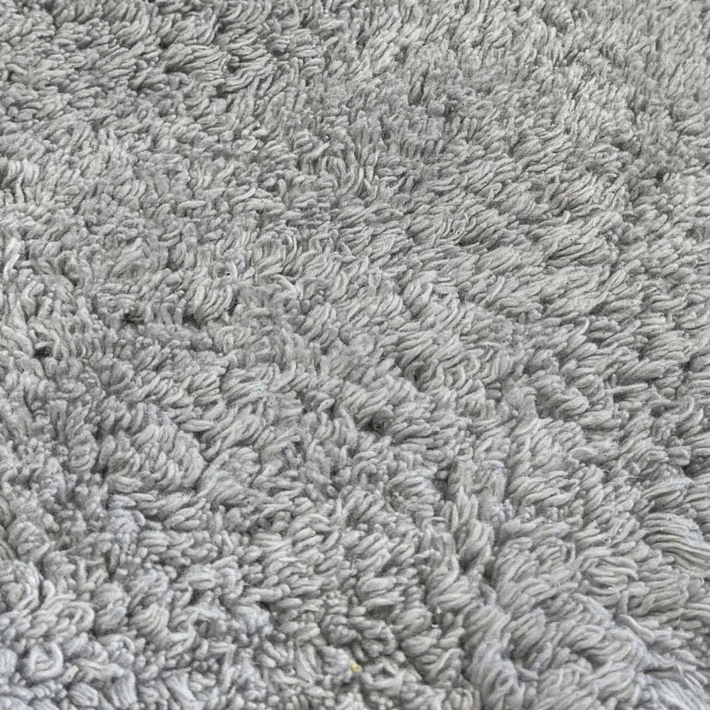 2 Piece Scallop Bath Mat Set - Grey, Cotton