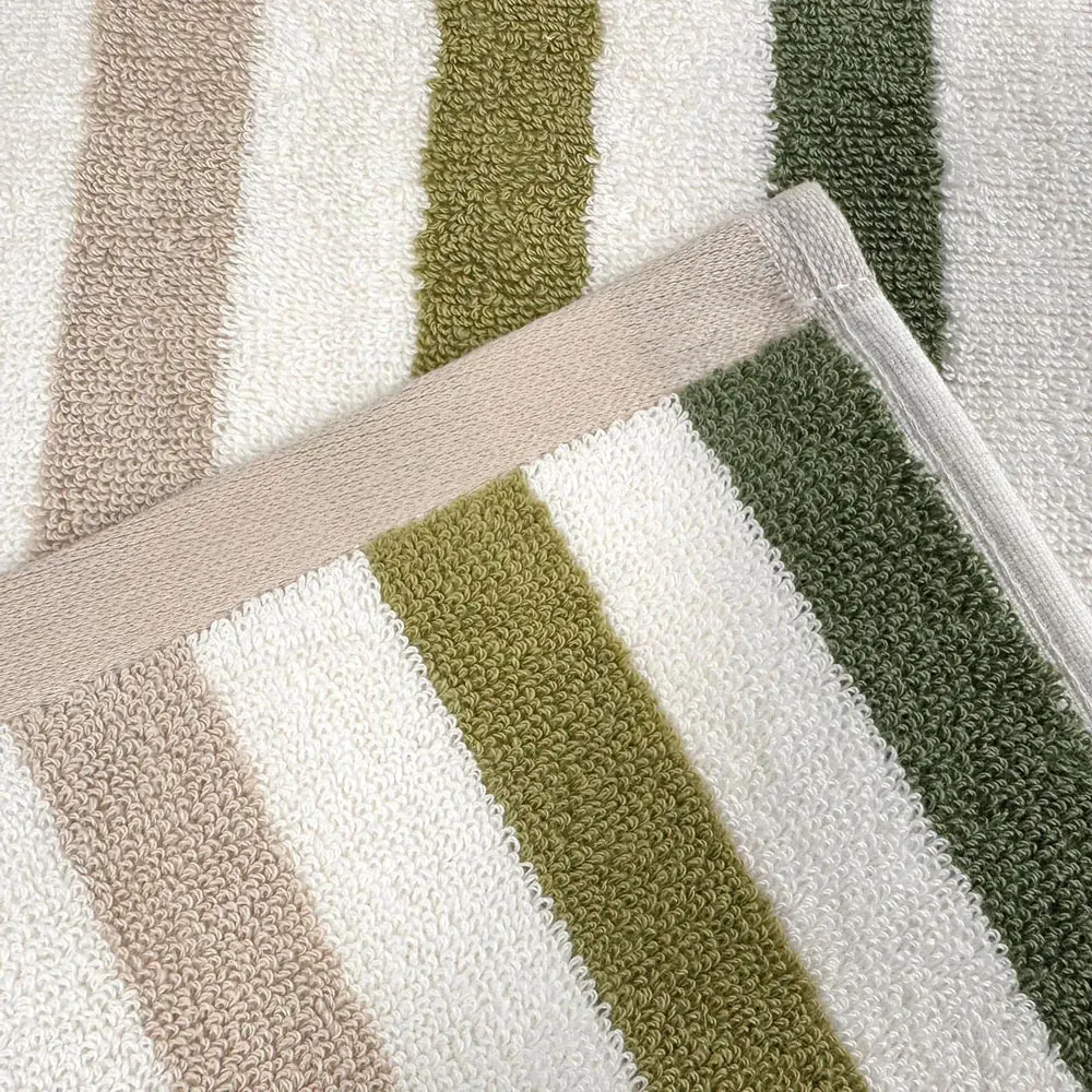 Cali Striped Bath Sheet - Green, Cotton