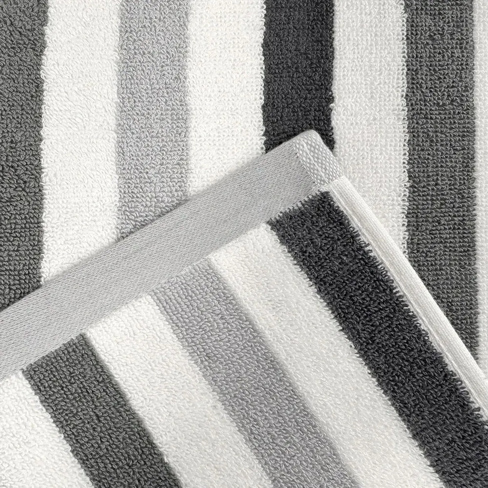 Cali Striped Bath Sheet - Grey, Cotton